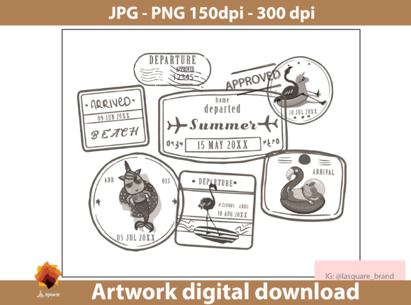 Animal Travel Stamp Digital Artwork: A Designer's Toolkit