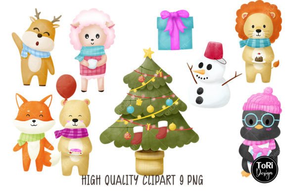 Charming Winter Animal Graphics for Creative Projects