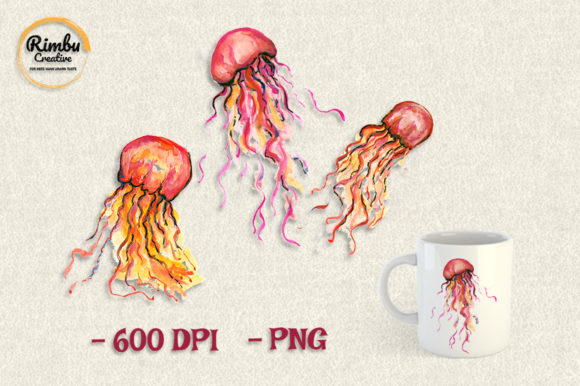 Jellyfish Watercolor Clipart: A Sea Animal for Every Design