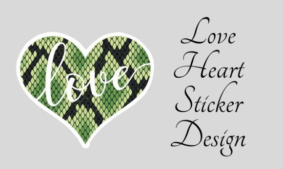 Snake Animal Print Love Heart Sticker: Bold Design for Modern Projects